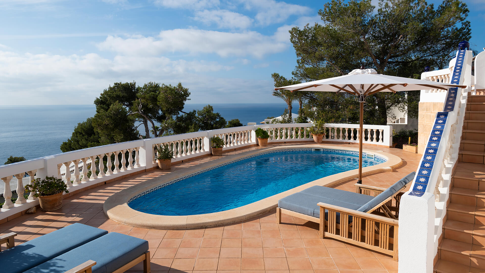 Chamerende udsigt til Middelhavet fra feriebolig på Mallorca